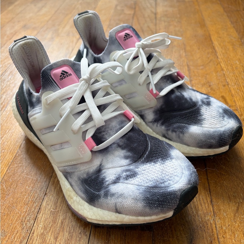 Adidas Ultraboost Black and Pink Tie-Dye Sneakers
